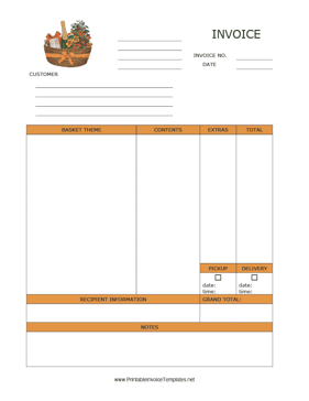 Gift Basket Invoice template