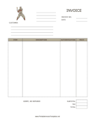 Sports Memorabilia Invoice